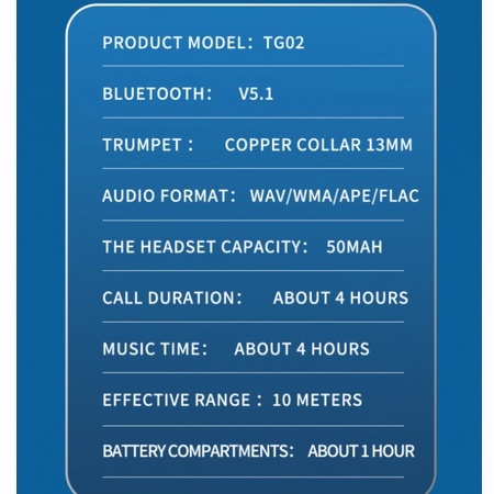 Tai nghe không dây ITIKUN TG02 TWS 5.0 âm thanh nổi bluetooth hỗ trợ sử dụng rảnh tay