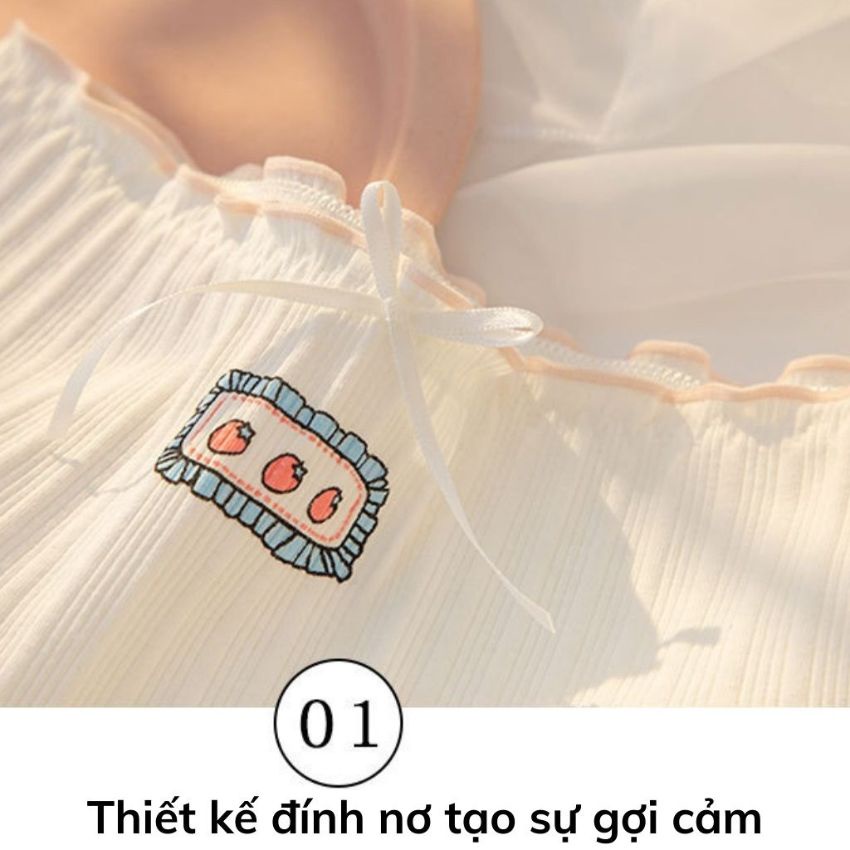 Quần lót nữ Cotton Cao Cấp viền ren siêu mềm mại, đính nơ cute dễ thương - L8036