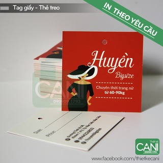5.000 - 10.000 cái in theo yêu cầu tag giấy namecard thẻ treo quấn áo nhãn mác