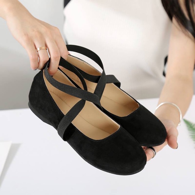 Giày búp bê ballet dây chéo