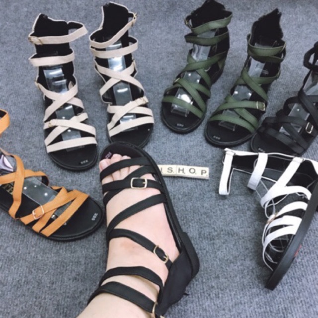 Giày sandal chiến binh dây chéo khoá bản to