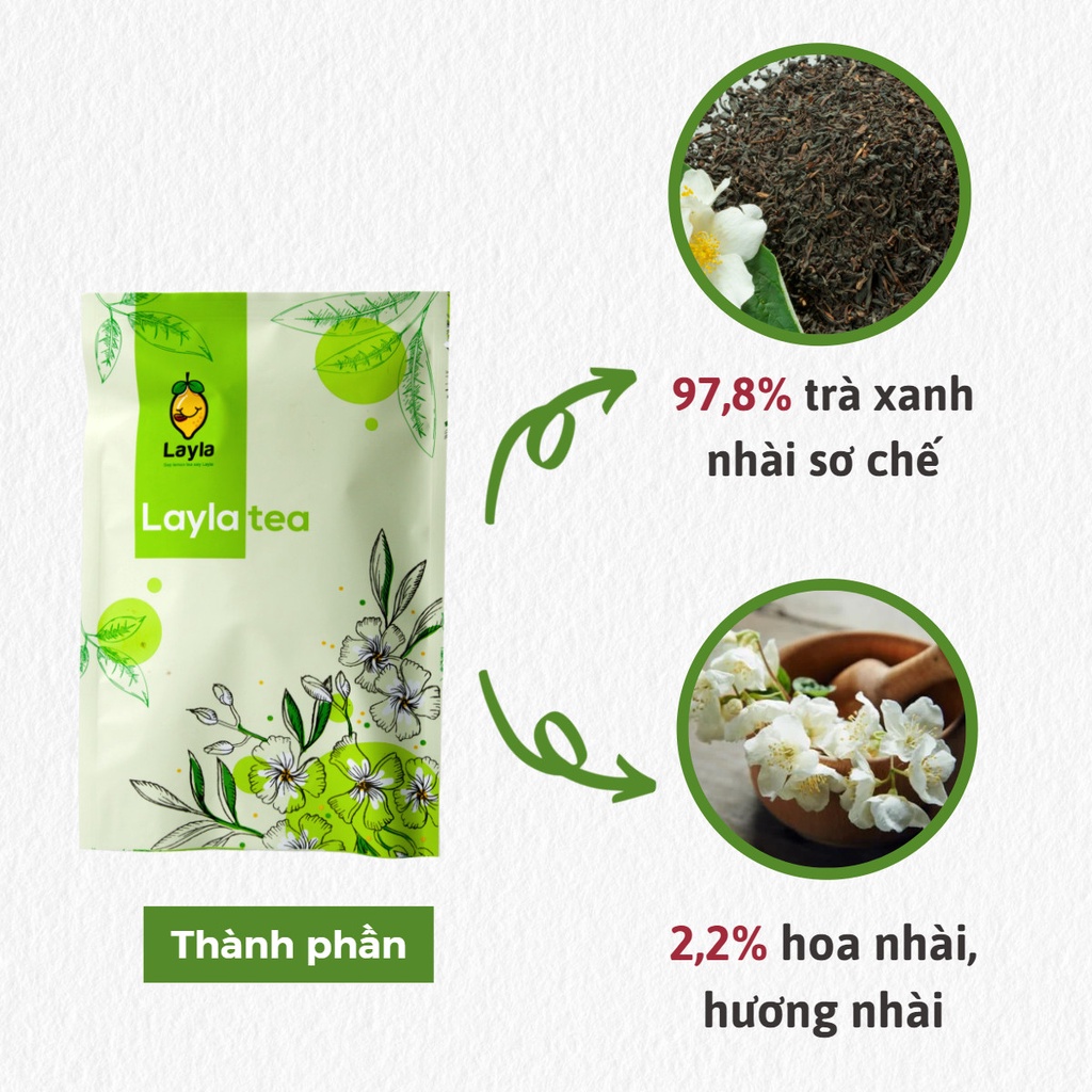 Trà nhài Layla 95g ,trà xanh lài ,nguyên liệu pha chế đồ uống-  LA002