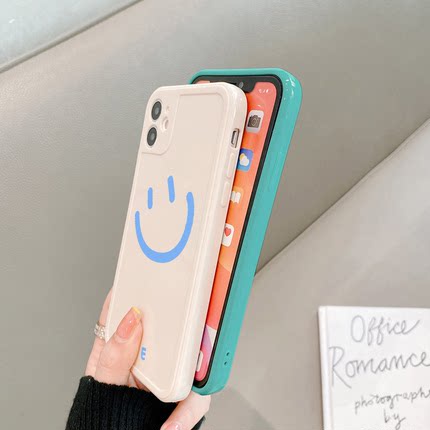 Ốp lưng tráng gương cạnh vuông, hoạ tiết hoạt hình mặt cười, NICE dễ thương giành cho iphone 13