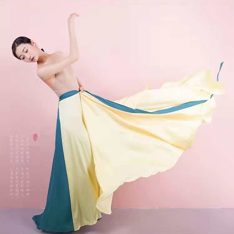 [M &amp; E] Váy Múa Ba Lê Hai Lớp Xoay 720 Độ Cỡ Lớn Phong Cách Trung Hoa Nhẹ Nhàng