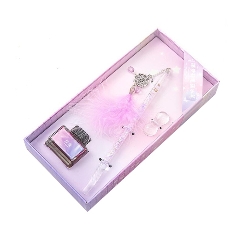 Bút Thạch Anh Pha Lê seng Có Mặt Dây Chuyền Lông Vũ 30ml Làm Quà Tặng Sinh Nhật