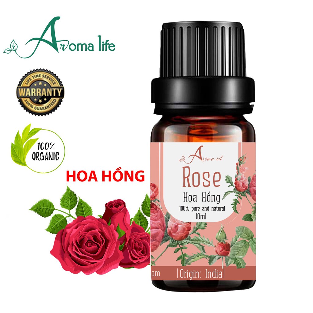 Tinh dầu nguyên chất Hoa Hồng Aroma Life 10ml