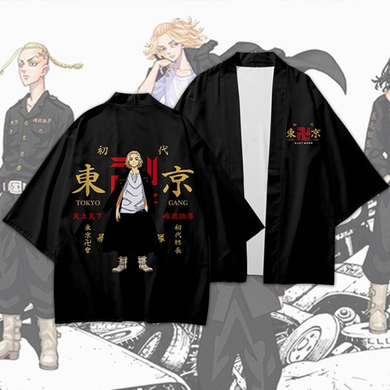 Anime Tokyo Revengers Cosplay Trang phục Kimono Ken Ryuguji Draken Mikey Cardigan Đồng phục Đội Nhật Bản Haori *