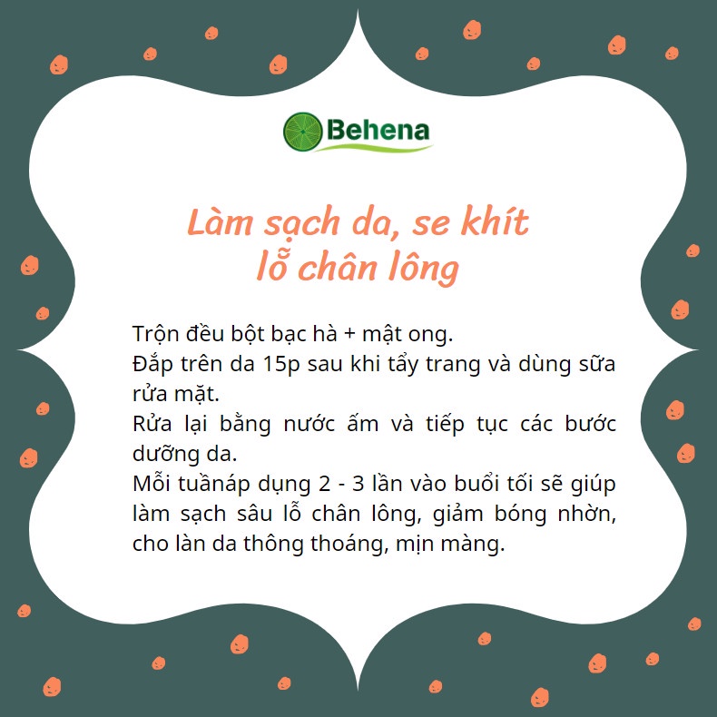 Bột bạc hà nguyên chất Behena (Hộp 50g) - Đắp mặt nạ giảm mụn, hôi miệng