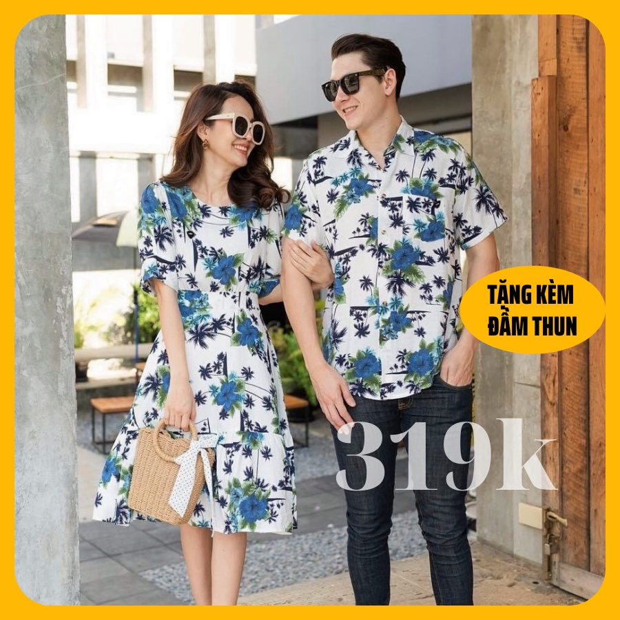 Đồ đôi nam nữ đi biển mới nhất 2022- Rẻ nhất Xốppi - Áo đôi áo cặp phù hợp cho cả U40 mặc làm đồ đôi đi biển cực đẹp