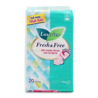Băng vệ sinh Laurie Fresh & Free siêu mỏng gói 20 miếng