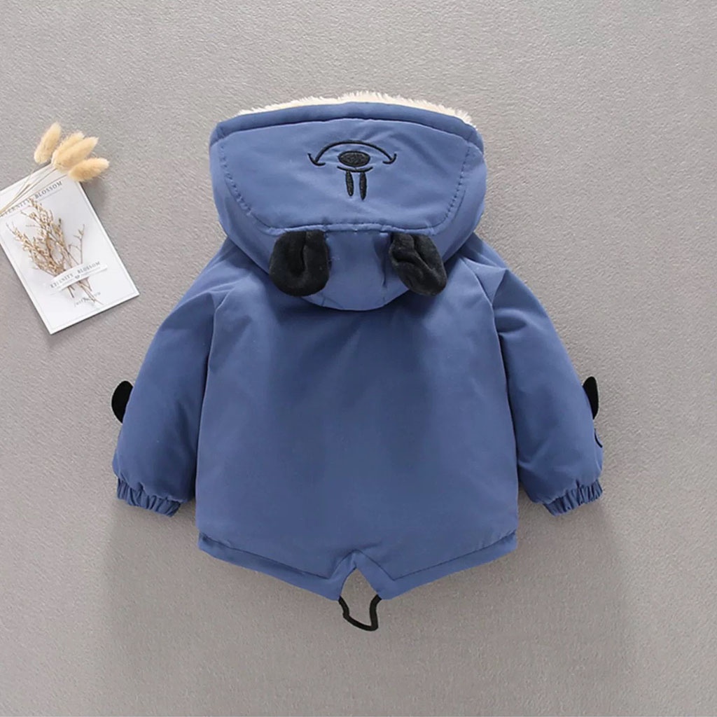Áo Khoác Cho Bé In Hình Gấu Lót Lông Cực Ấm Cho Bé Từ 10-25Kg - LILA KIDS
