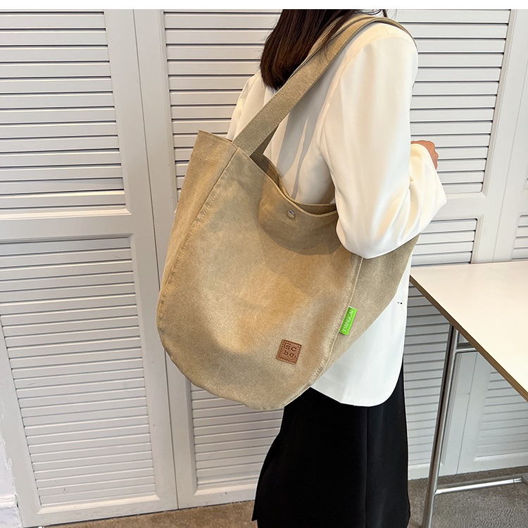 Túi Tote Vải Canvas Đeo Vai Sức Chứa Lớn Thời Trang Cho Nữ