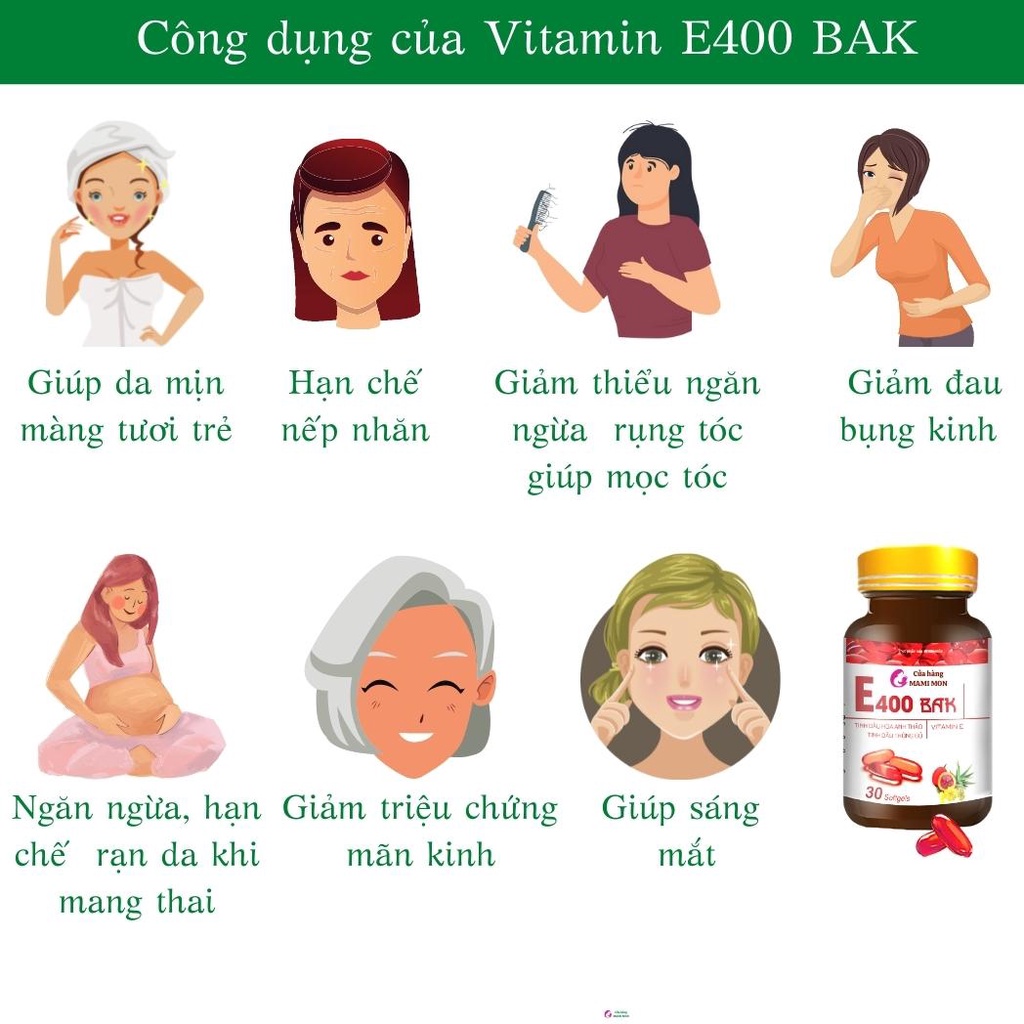 Vitamin E Đỏ E400 Bak 400mg Shop Mami Mon Viên Uống Đẹp Da Vitamin E Đỏ Nga 400iu
