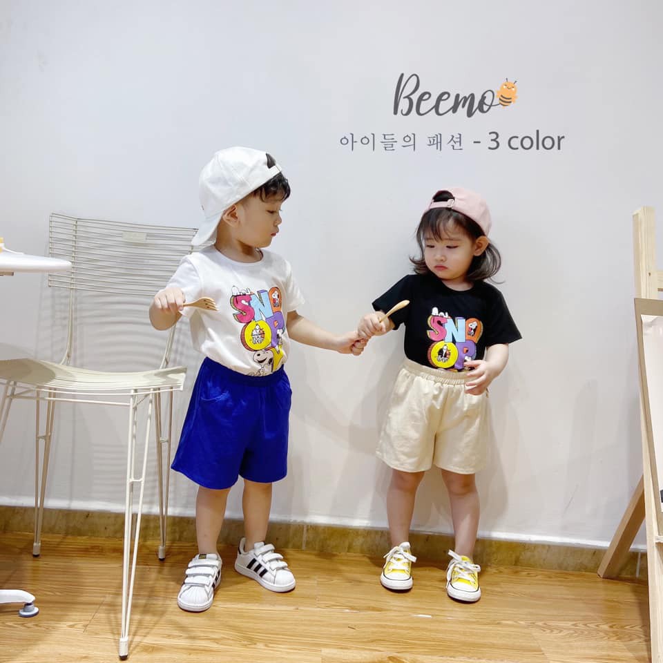 Áo phông cotton in hình BEEMO cho bé trai và bé gái