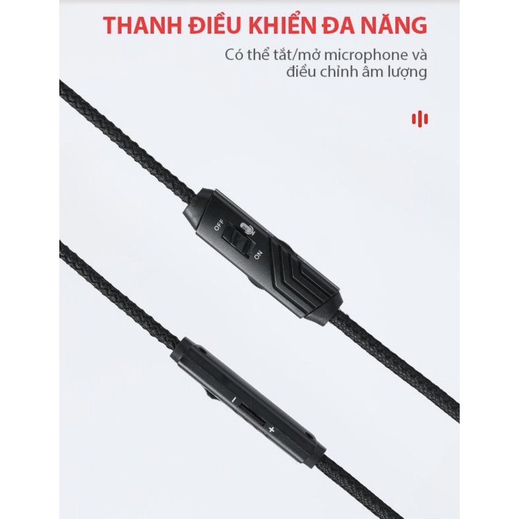 Tai nghe gaming đèn led RGB chất liệu dây bện dù DÀNH CHO GAME THỦ