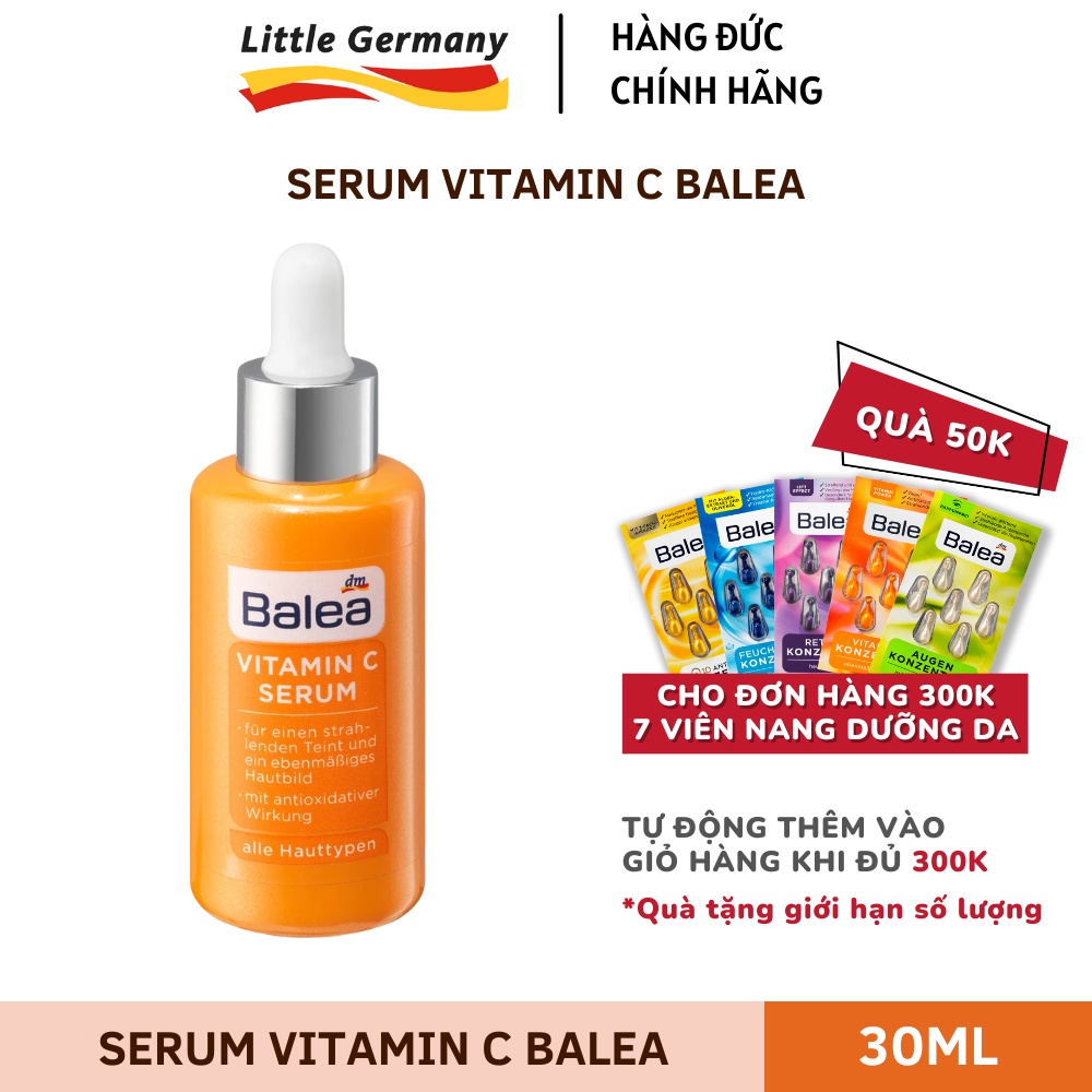 Serum Vitamin C Balea Đức 30ml - Sáng da, Chống lão hoá, Mờ thâm, Mờ nếp nhăn - Hàng nội địa Đức