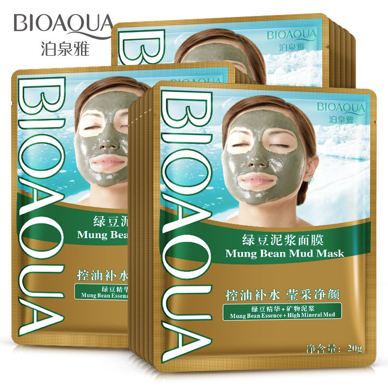 Mặt nạ bùn khoáng BIOAQUA dưỡng chất đậu xanh sáng da, căng da