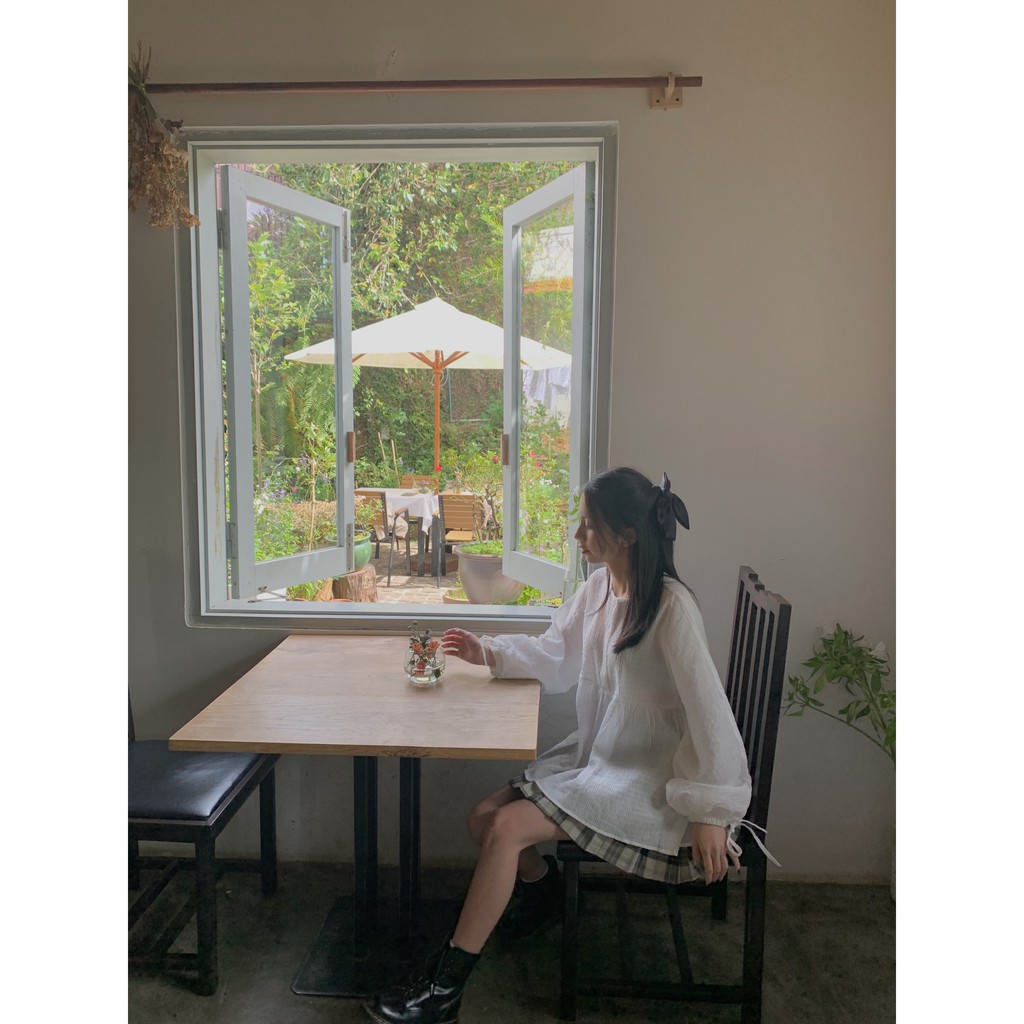 [Mã WASKT304 giảm 15% tối đa 30K đơn 99K] áo BBD cúc ngực vải nhún tầng TKA254 1994closet | BigBuy360 - bigbuy360.vn