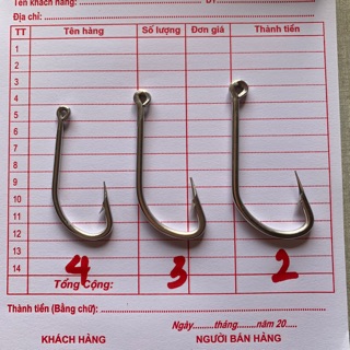 Lưỡi câu cá biển , lưỡi câu inox câu cá biển loại lớn( túi 10 móc )