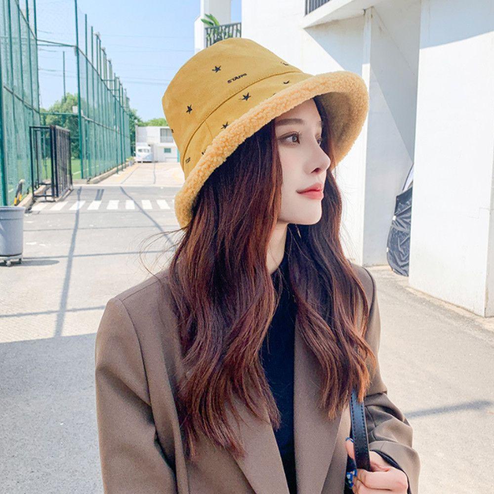 Mũ Bucket Lông Mềm Hai Mặt Giữ Ấm Mùa Đông