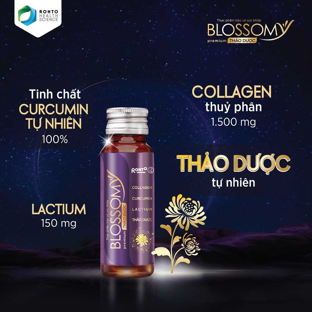 Thực phẩm bảo vệ sức khỏe BLOSSOMY PREMIUM thảo dược 10chai/50ml Glam Beautique