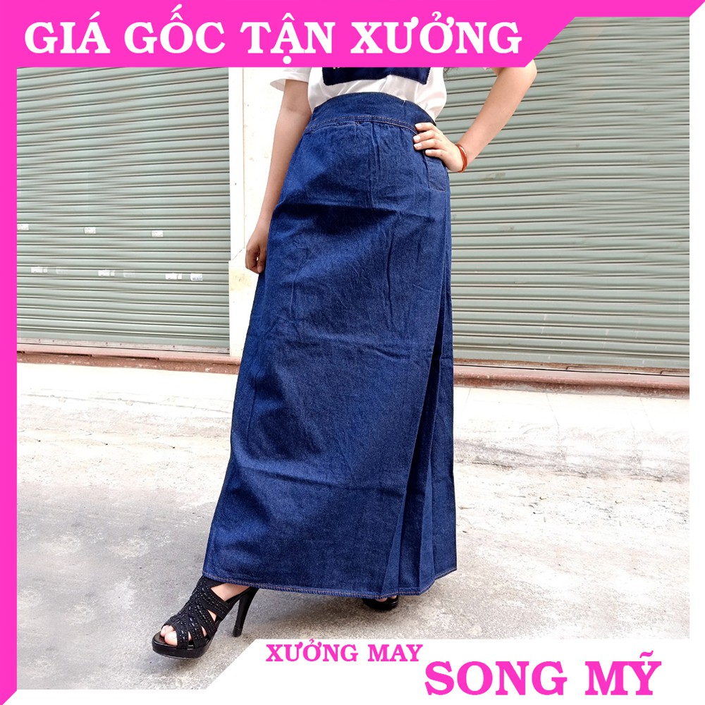 [Giá Xuất Xưởng] Váy Chống Nắng Jean Trơn Cao Cấp Song Mỹ Với Chất Vải Dày Dặn Và Mềm Mại Cùng Nút Bấm Chắc Chắn