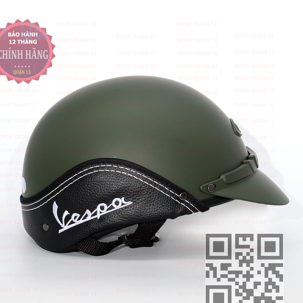 [Chính Hãng] Mũ Bảo Hiểm Nửa Đầu Canary/Omega Vespa Không Kính (Vòng đầu từ 54 - 58cm) - Chuẩn Quatest 4 [FREESHIP]