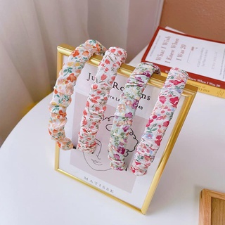 Băng đô vải, bờm, cài tóc vải nhún họa tiết hoa nhí