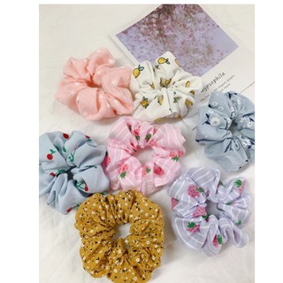 Scrunchies chun cột tóc hoạ tiết ZB33