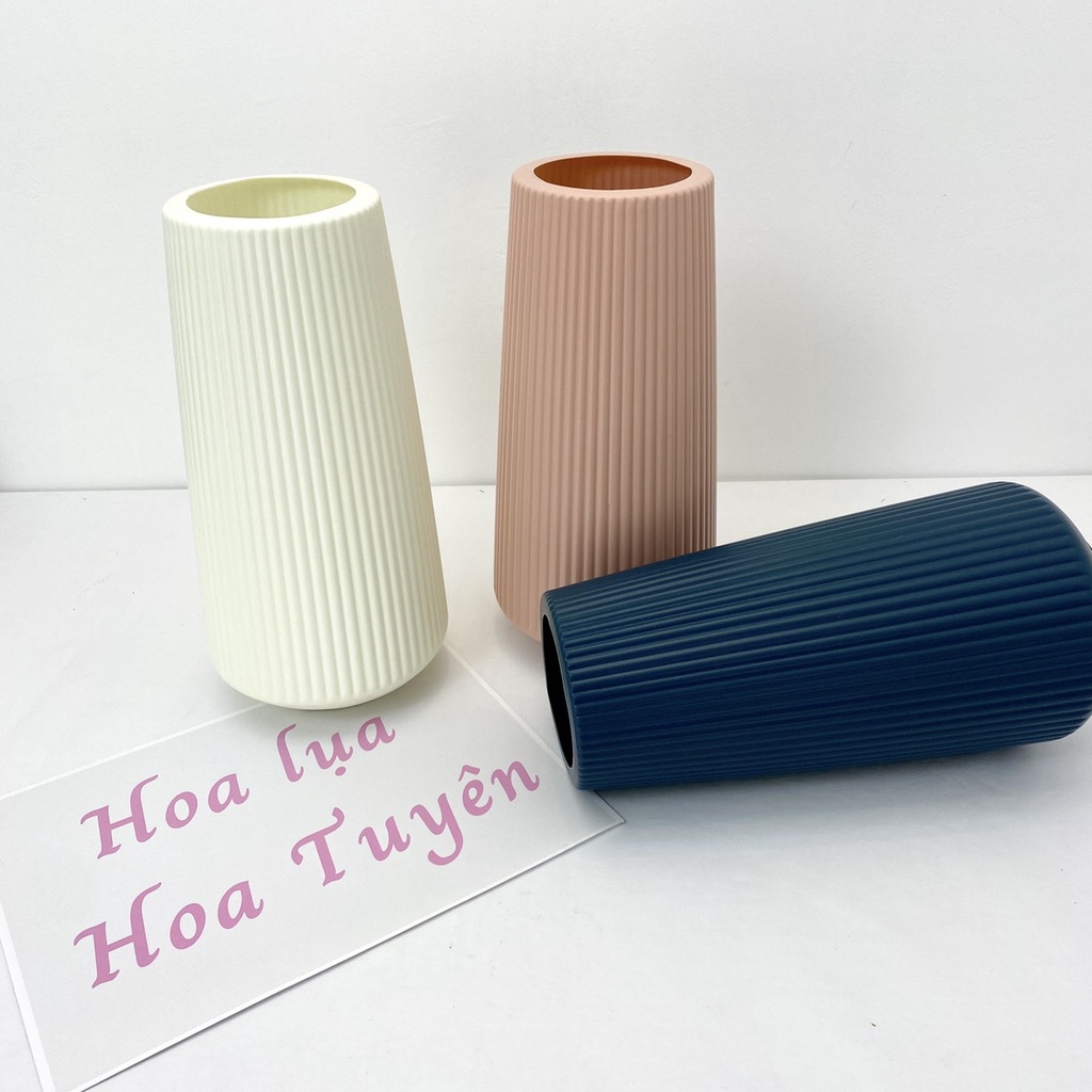 Lọ hoa bình cắm hoa nhựa giả gốm sứ trang trí nhà cửa phong cách Bắc Âu cao cấp - Endy Shop