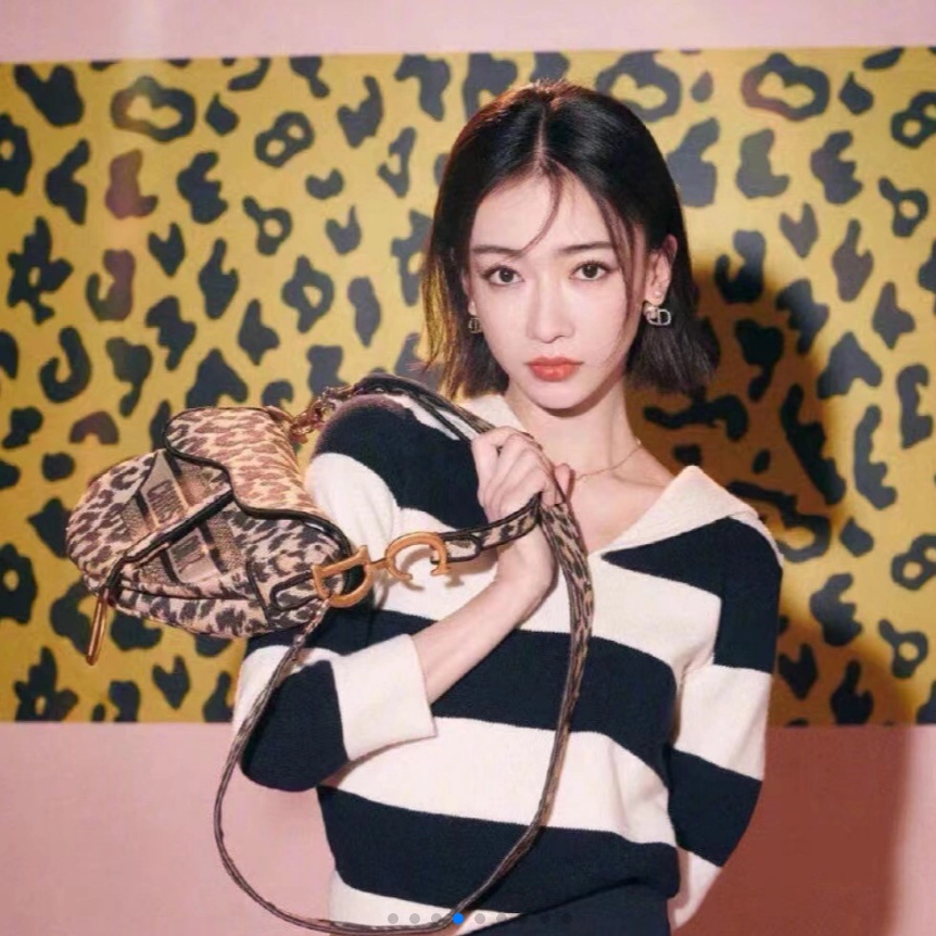 Đôi khuyên tai logo Dior đính kim cương ngọc trai giả thời trang cho nữ