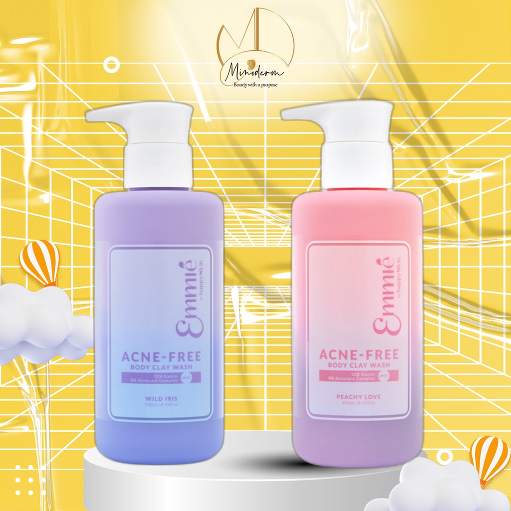 Sữa tắm đất sét Emmié by Happy Skin Acne-Free Body Clay Wash sạch sâu, ngừa mụn, không khô da 250ml