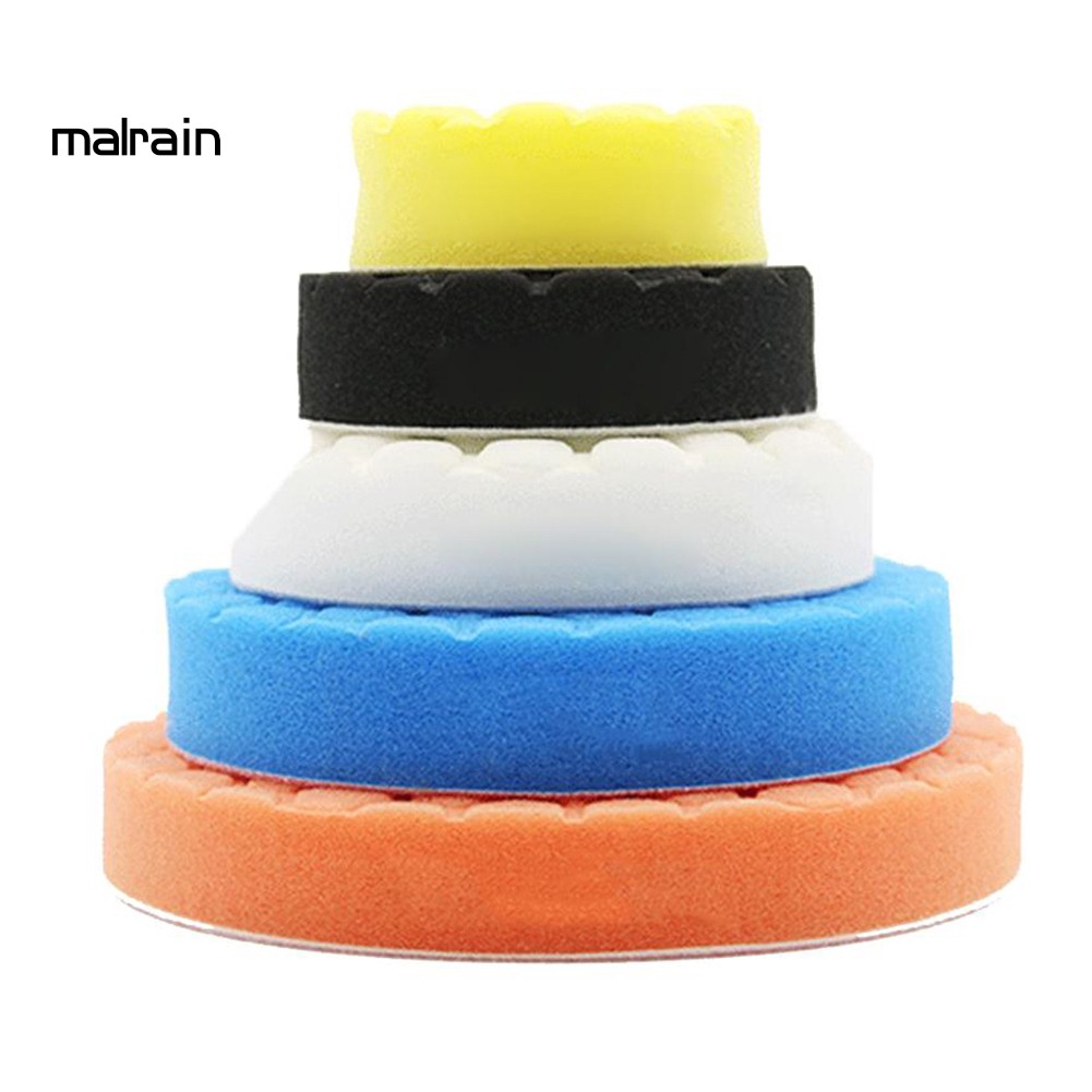 Set 5 Miếng Bọt Biển Tròn Đánh Bóng Xe Hơi 3 / 4 / 5 / 6 / 7inch
