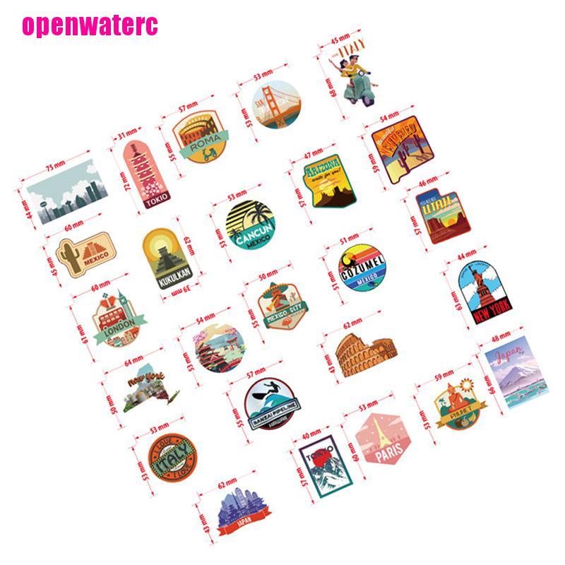 Bộ 50 Miếng Dán Vali Du Lịch Chống Thấm Nước Họa Tiết Hoạt Hình Graffiti