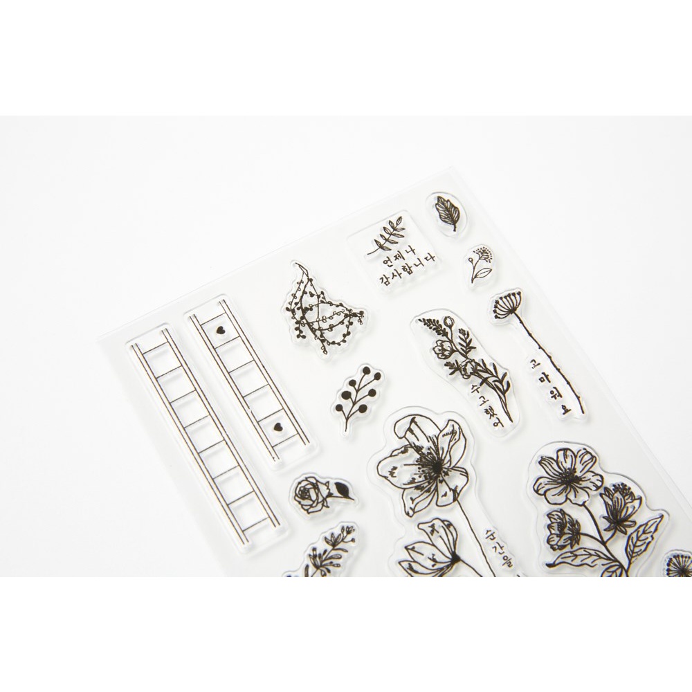 Tem Dán Sticker Stamp ARTBOX Hàn Quốc Hình Hoa Và Khung Tin Nhắn Trang Trí Cho Sổ Tay Thường Ngày