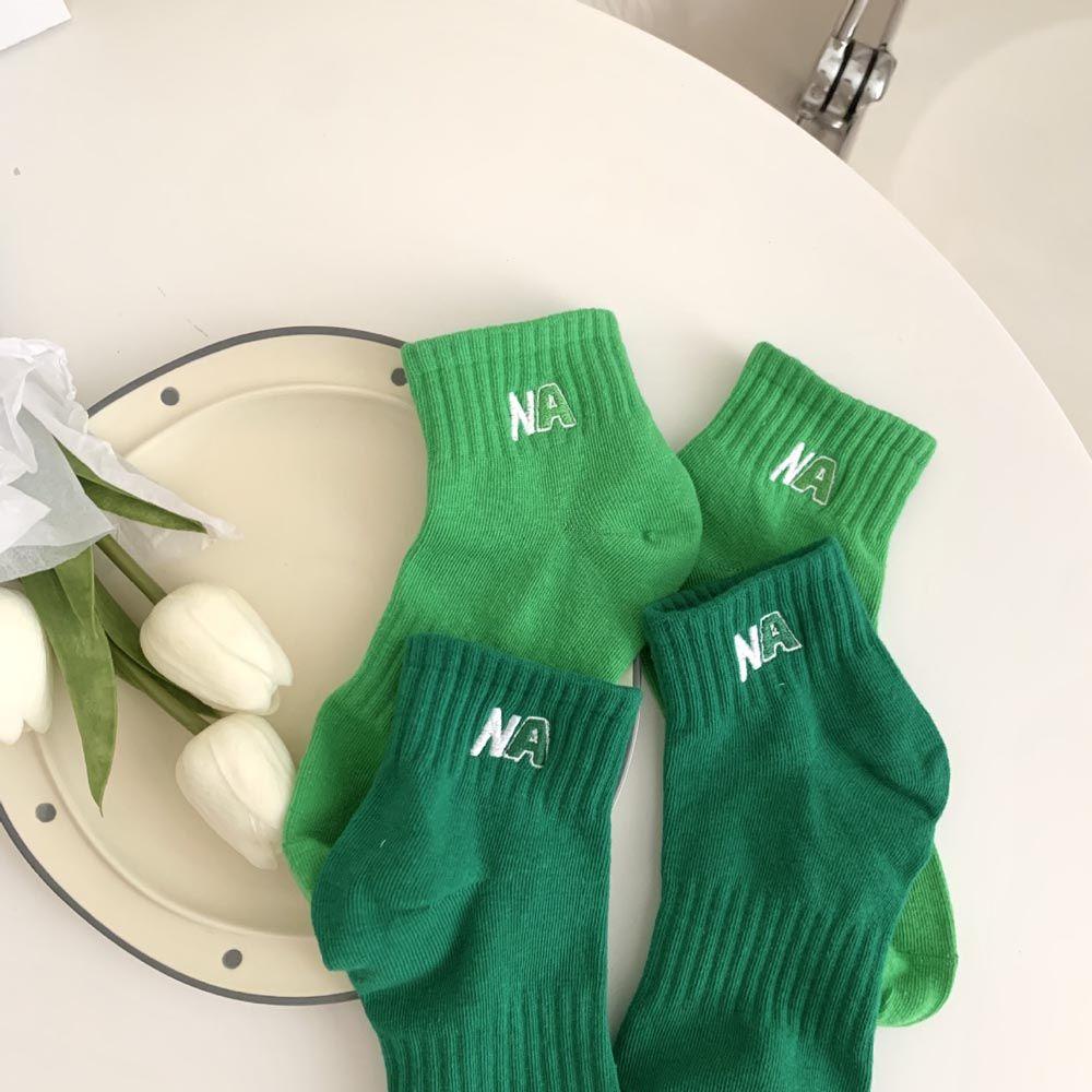 NICKOLAS Vớ Cotton Cổ Ngắn Thoáng Khí In Chữ Phong Cách Đường Phố Thời Trang Cho Nữ