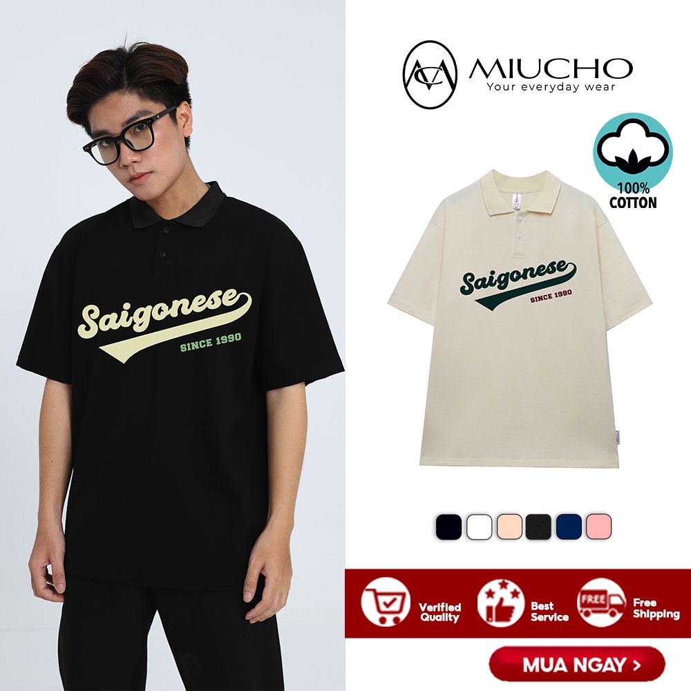 Áo polo nữ form rộng, áo thun polo nữ có cổ đẹp chất cotton form unisex PL009 Miucho basic