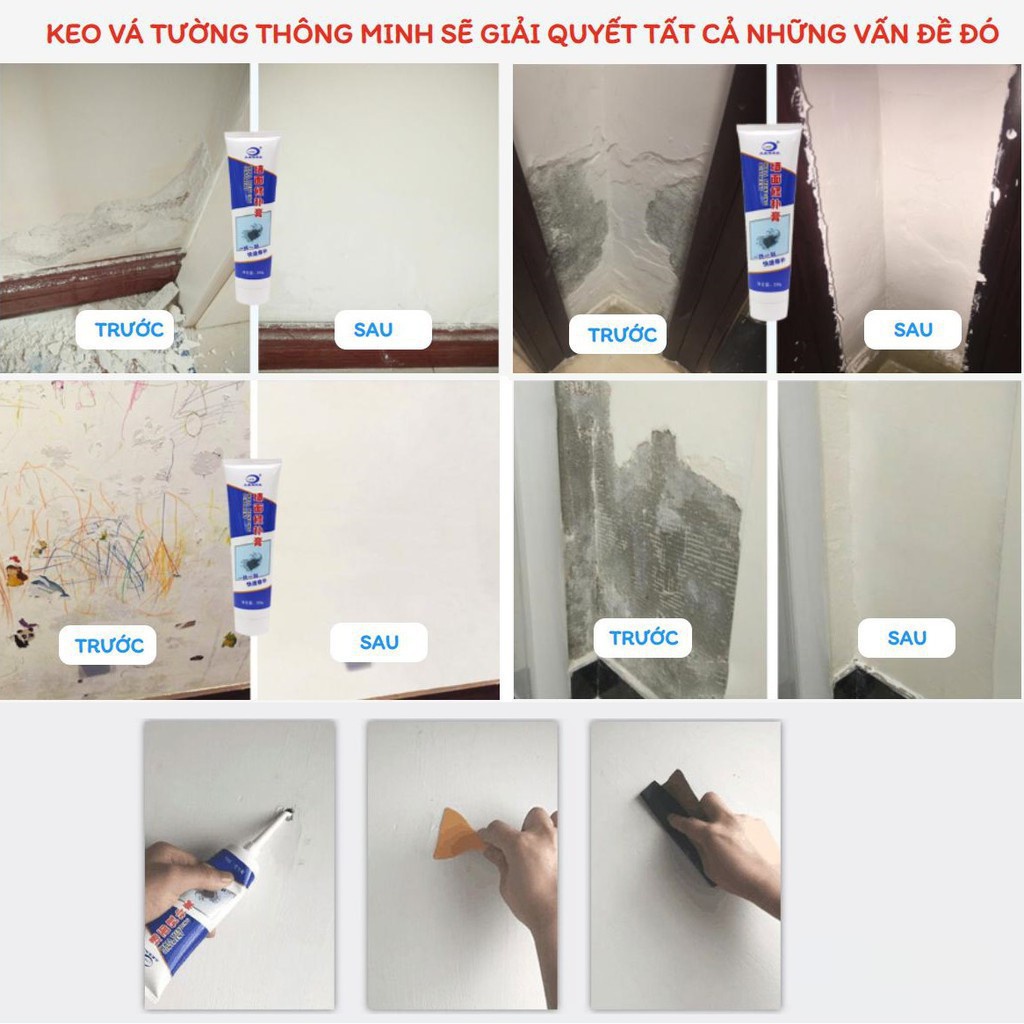 Tuýp Keo Trám Tường Trắng Tặng Kèm Dụng Cụ Trám - AZ Store