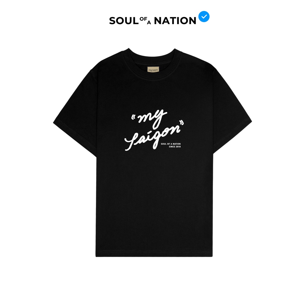 Áo thun unisex In họa tiết cao cấp MY SAIGON form basic 100% cotton SOUL OF A NATION  VER 2 - Đen/Trắng/Xanh lá
