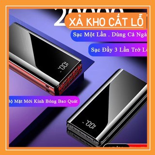 🚚 FREE SHIP 🚚 Pin dự phòng, Sạc dự phòng 30000mah mặt gương đen dung lượng khủng tặng cáp sạc nhanh |ThanhLiem