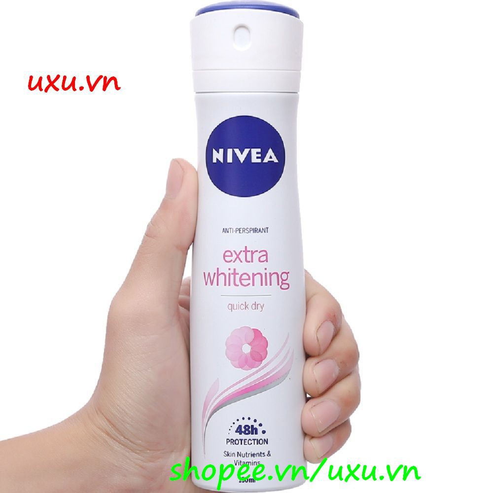 Xịt Khử Mùi Nữ 150Ml Nivea Trắng Mịn Mờ Vết Thâm Extra Whitening, Với uxu.vn Tất Cả Là Chính Hãng.