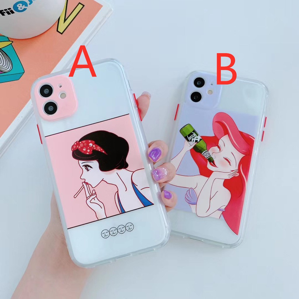 Ốp điện thoại mềm in hình công chúa Disney cho iPhone 11 11Promax 12mini 12 Pro promax 7Plus 7 8 8 X XR XSmax SE2020 | BigBuy360 - bigbuy360.vn