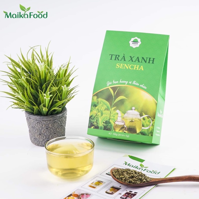 Sencha Trà Xanh Maika Food - Made In Việt Nam Túi 100gr 20 Gói
