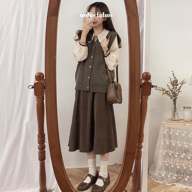 [SẴN]] SET ÁO VÁY VINTAGE MÙA THU ĐÔNG