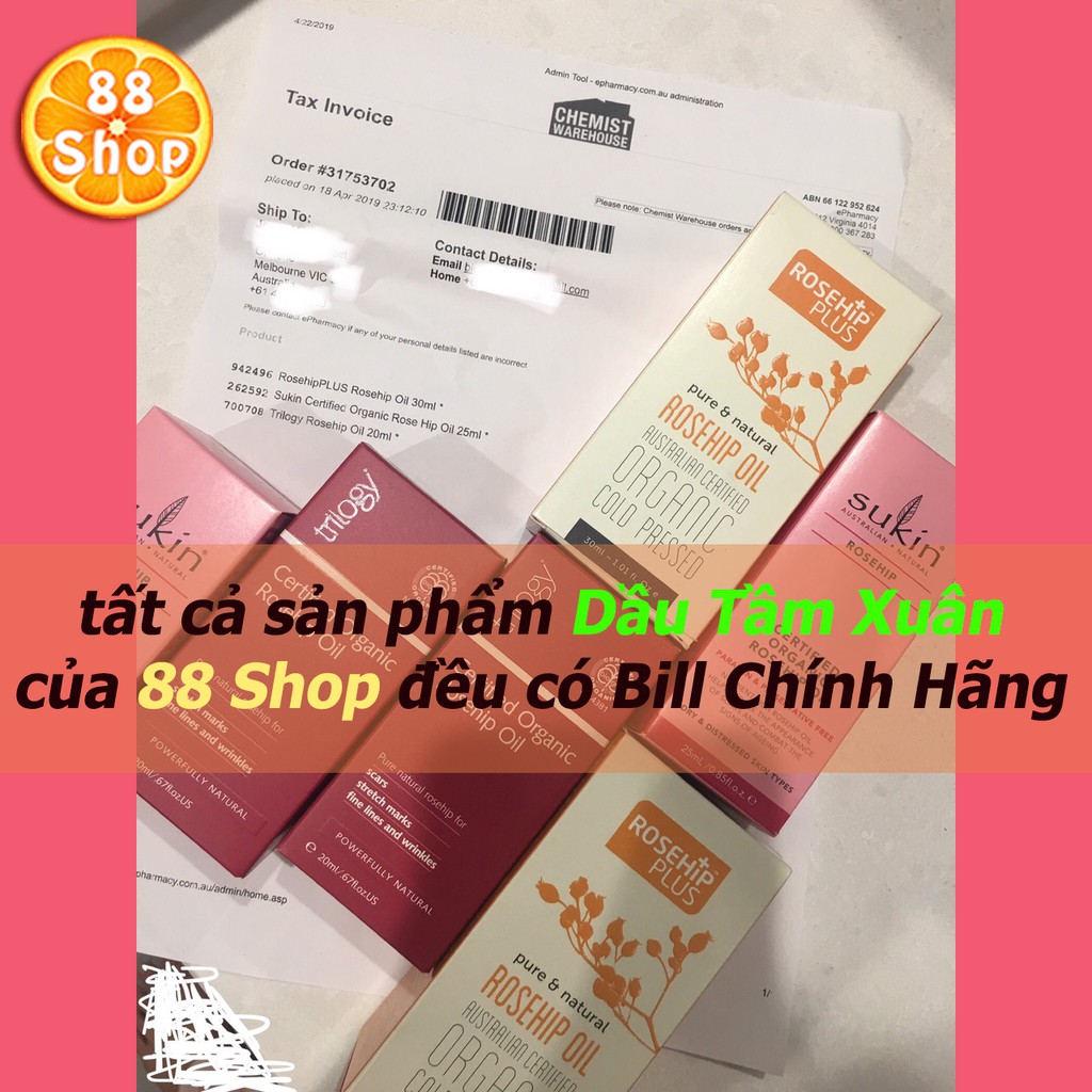 Tinh Dầu Nụ Tầm Xuân Hữu Cơ Úc Trilogy Certified Organic Rosehip Oil [HSD 03/2022]