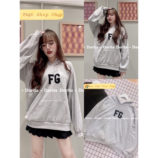 [Ảnh thật/Video] Áo nỉ hoodie FG Dorita,Sweater dài tay form rộng có mũ cá tính Ulzzang - Dorita Boutique | WebRaoVat - webraovat.net.vn