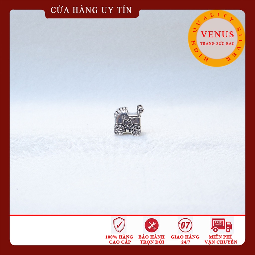 Charm xe nôi bạc 925 cao cấp- Mã san phẩm VENUSM3