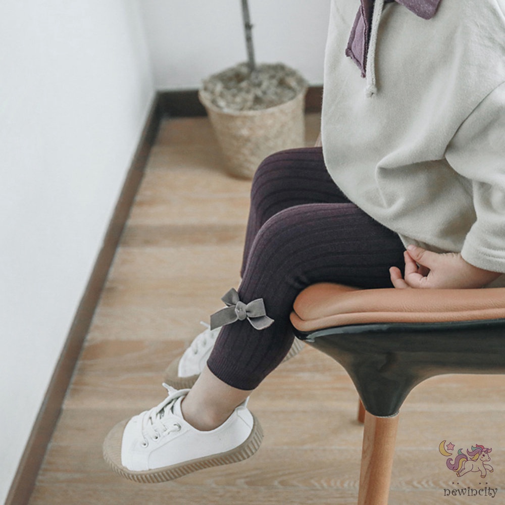 Quần legging đính nơ thời trang mùa thu phong cách Hàn Quốc dành cho bé gái