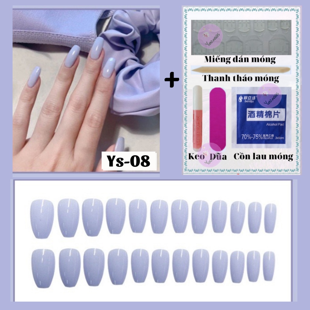 Móng tay giả trơn kèm keo dài nhọn YOU NAILS Mã Ys-08