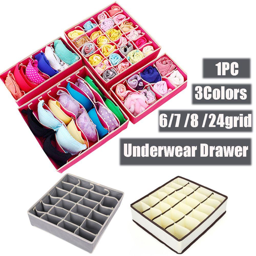 KUNHEV Set 1 / 4 Hộp Đựng Đồ Lót Bằng Vải Không Dệt Sắp Xếp Gọn Gàng Cho Nhà Ở